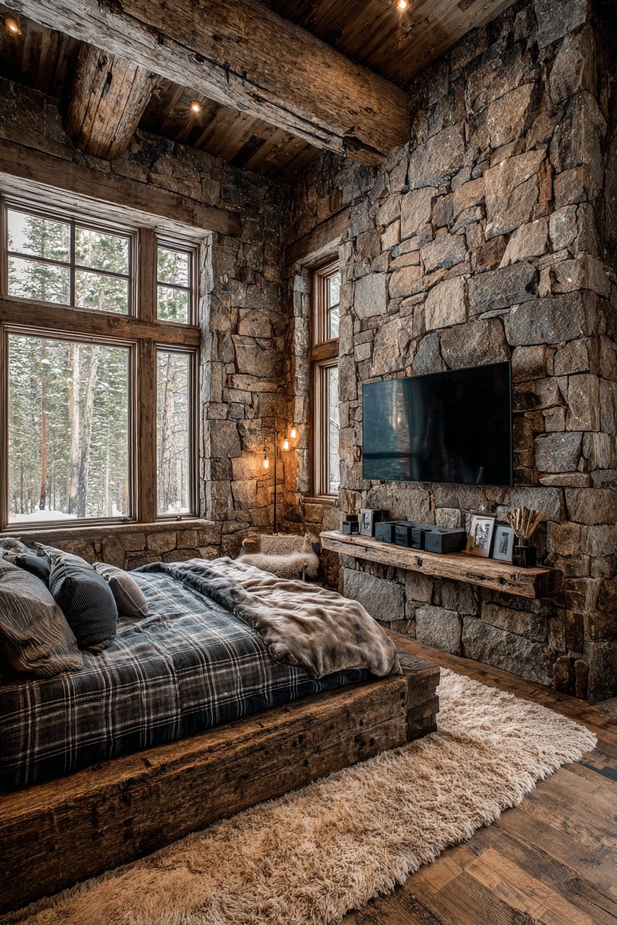 Rustic Stone and Reclaimed Wood