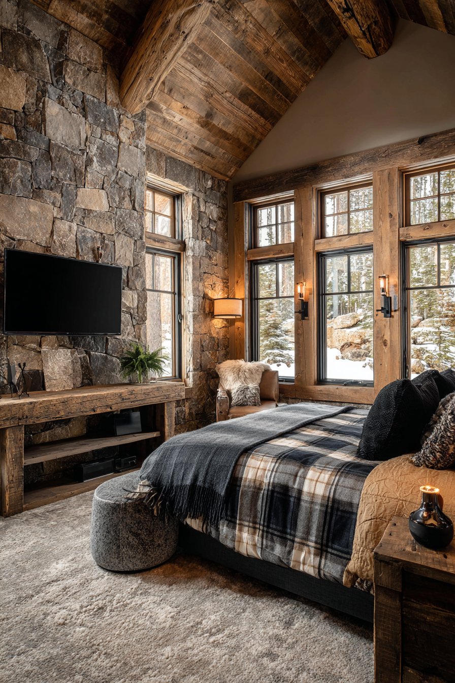 Rustic Stone and Reclaimed Wood
