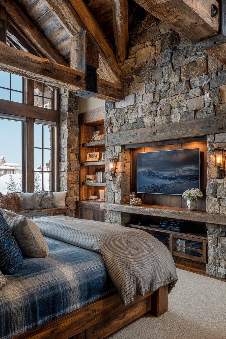 Rustic Stone and Reclaimed Wood