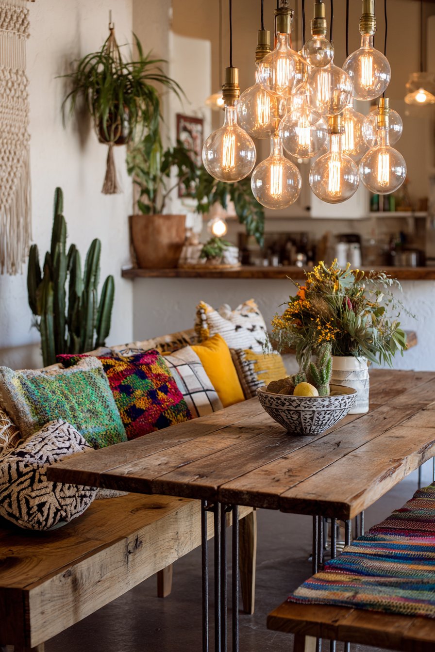 Eclectic Bohemian Mixed Textiles and Global Patterns