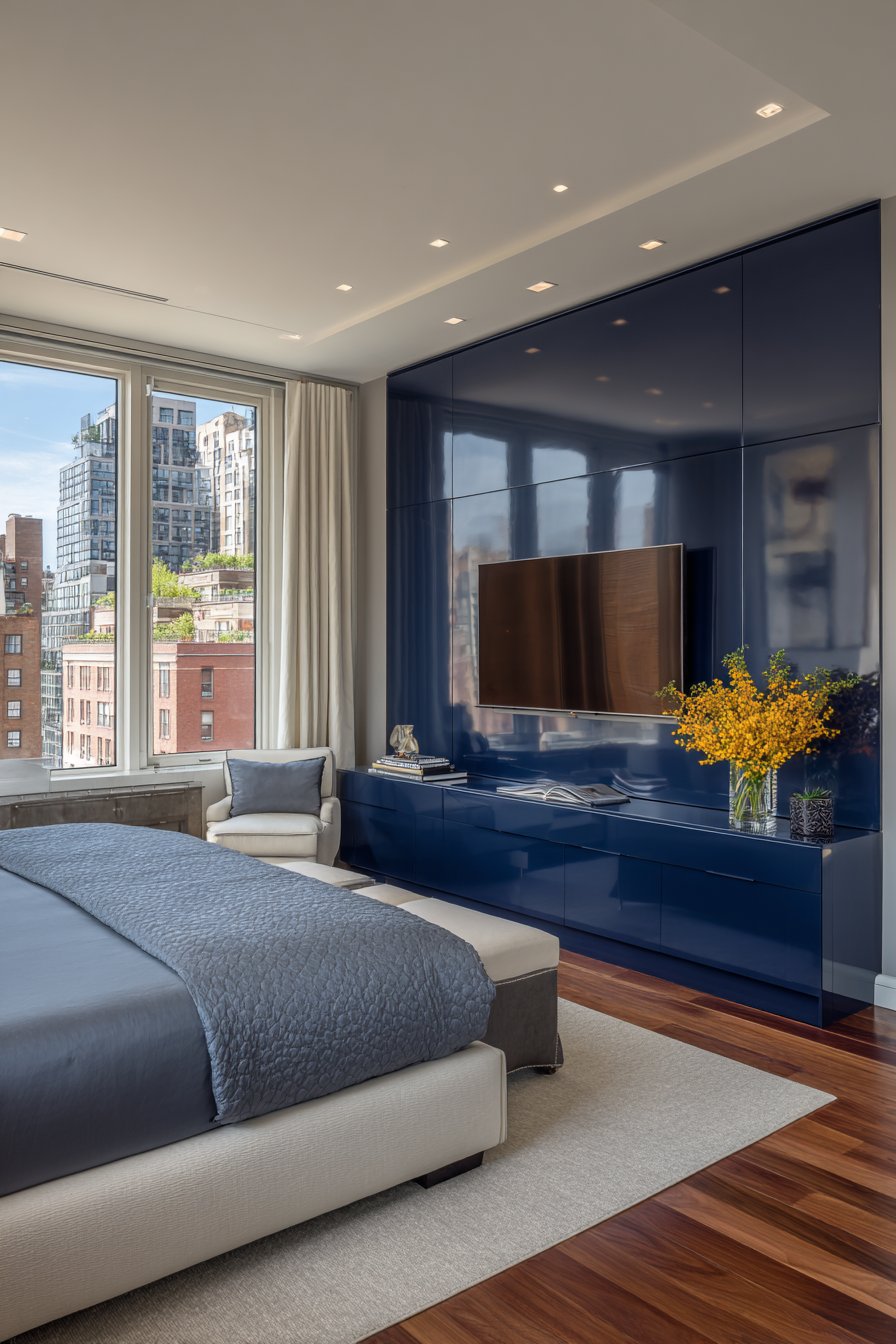 Modern High-Gloss Navy Elegance