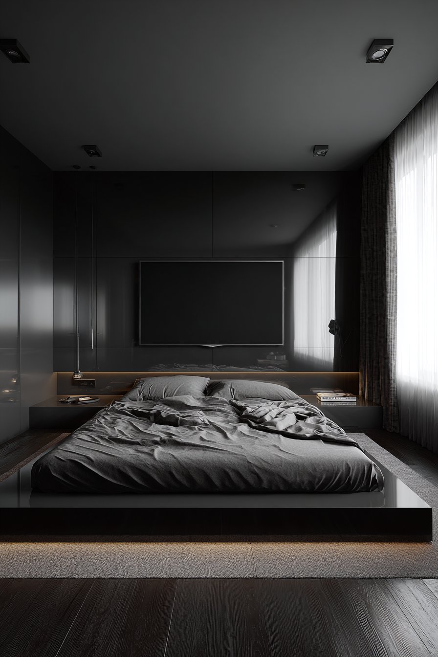 Modern High-Gloss Navy Elegance