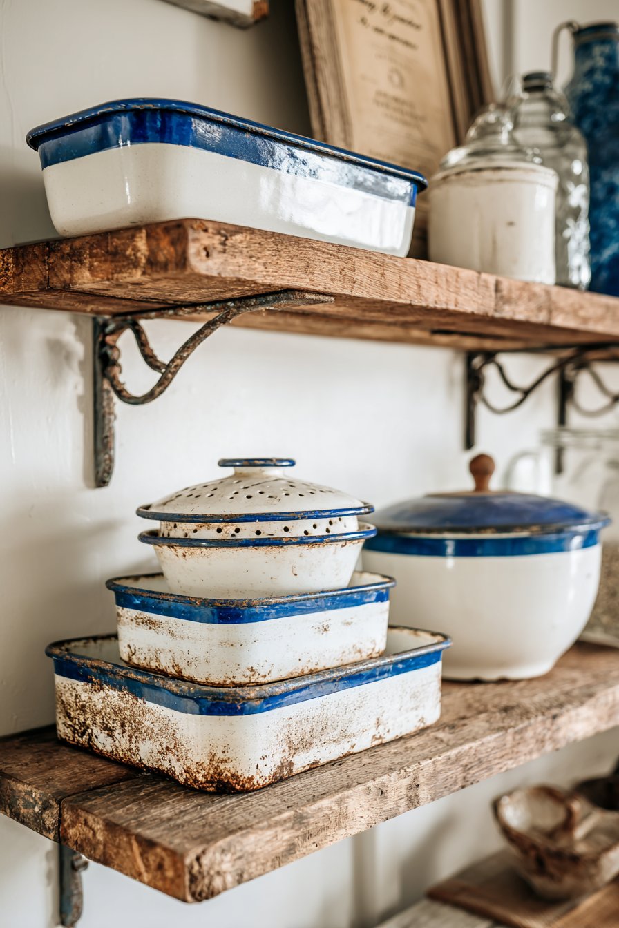 Enamelware Collection Display