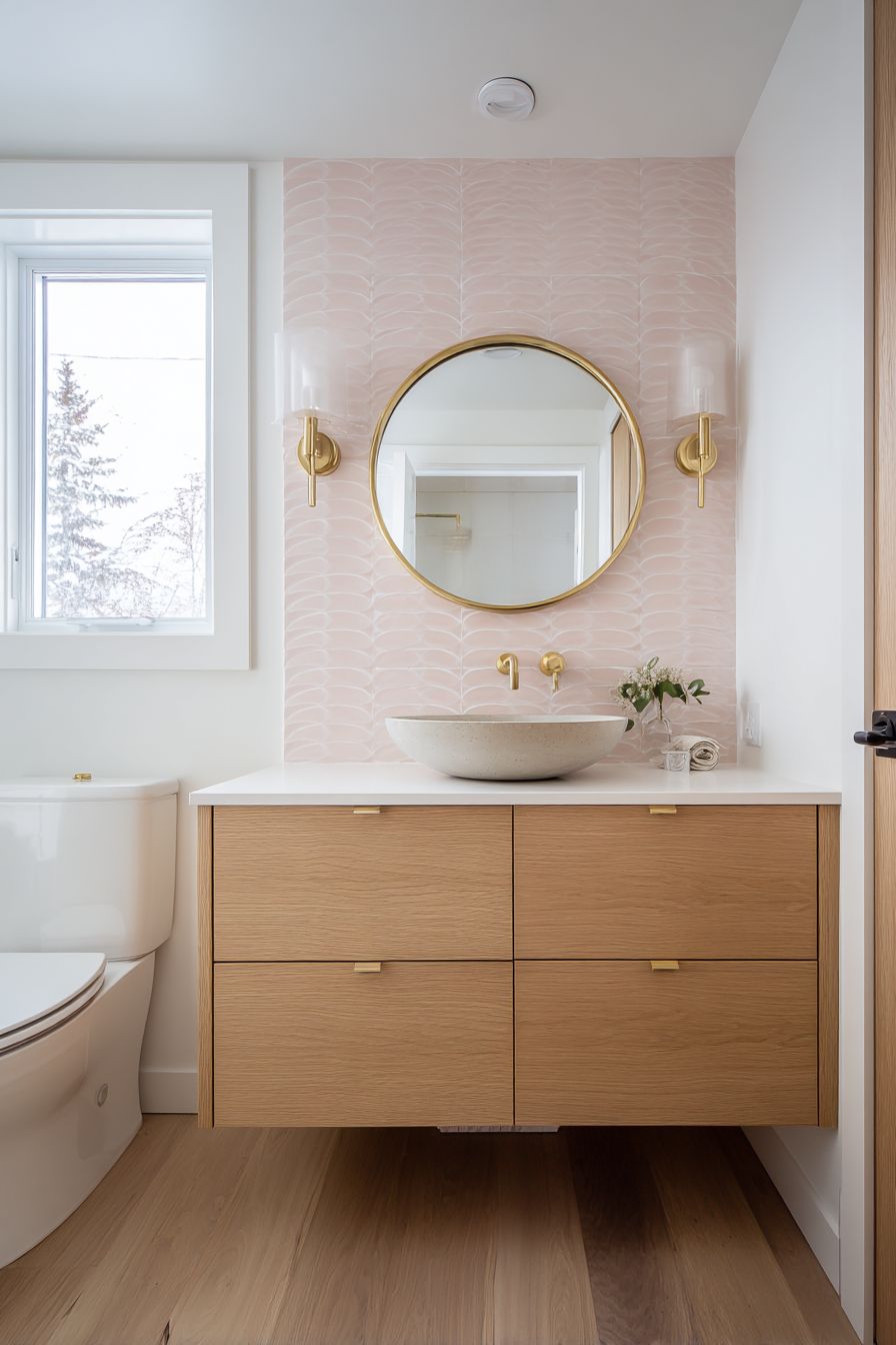 Contemporary Elegance with Blush Ceramic Waves