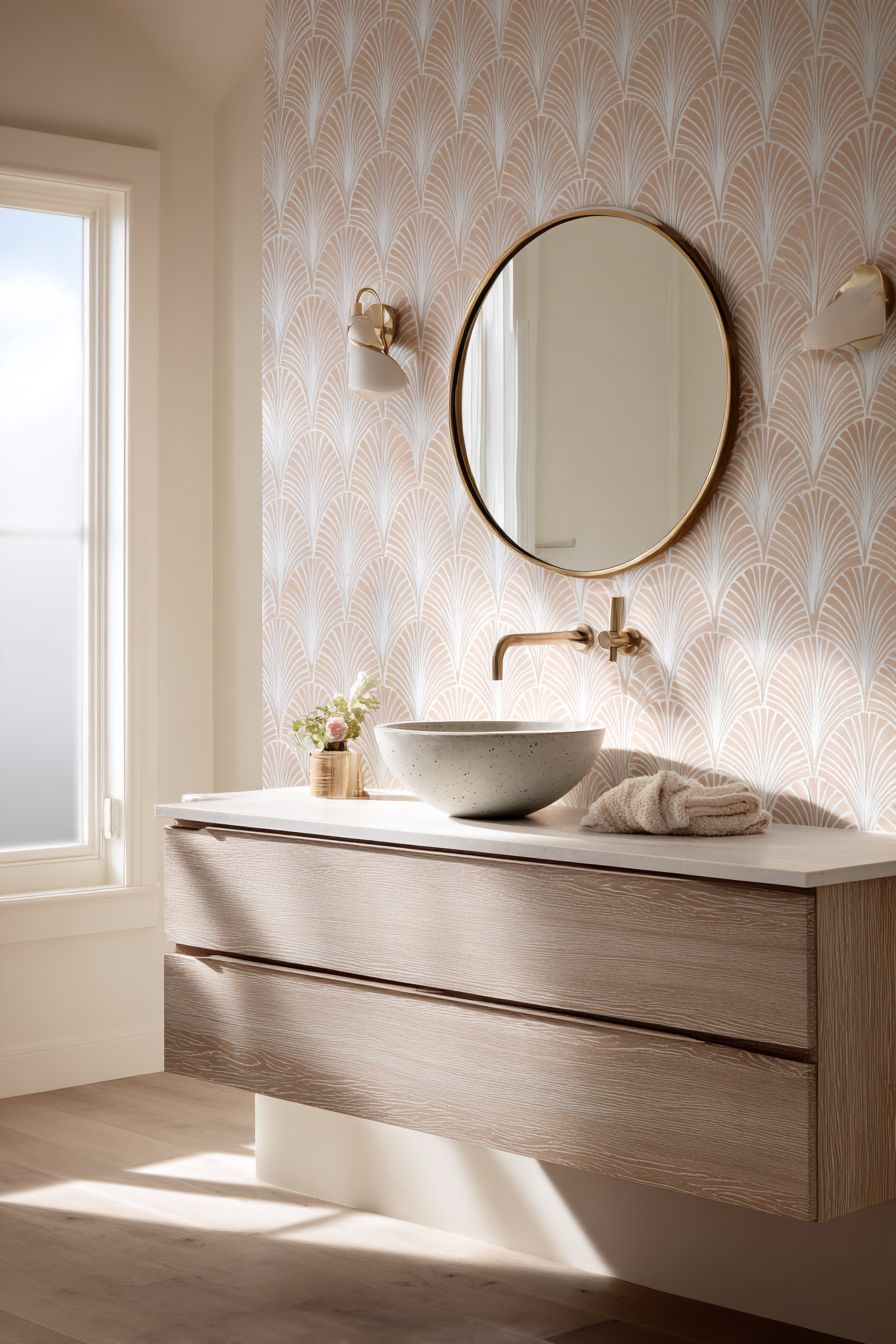 Contemporary Elegance with Blush Ceramic Waves