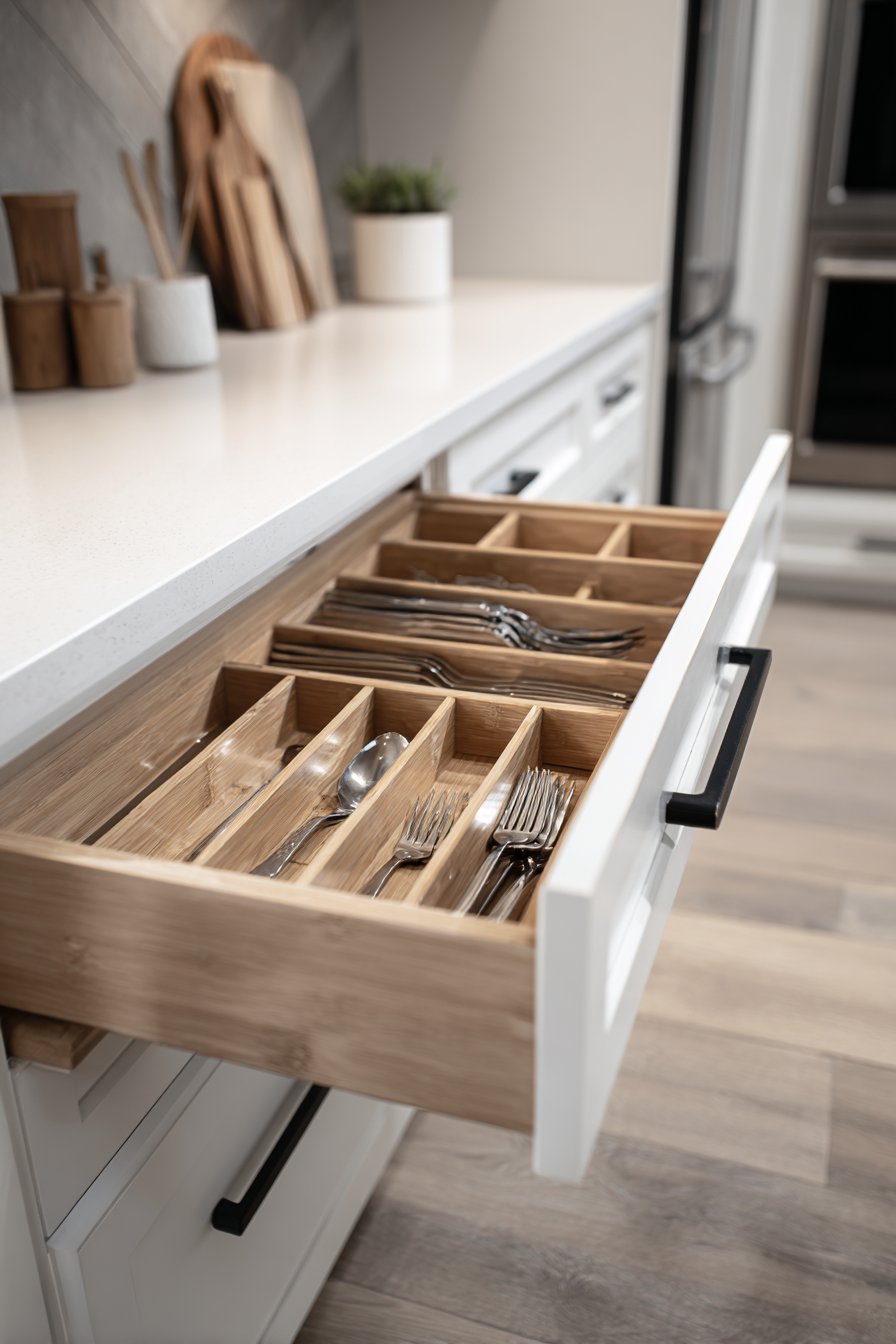 Custom Drawer Organization with Bamboo Dividers