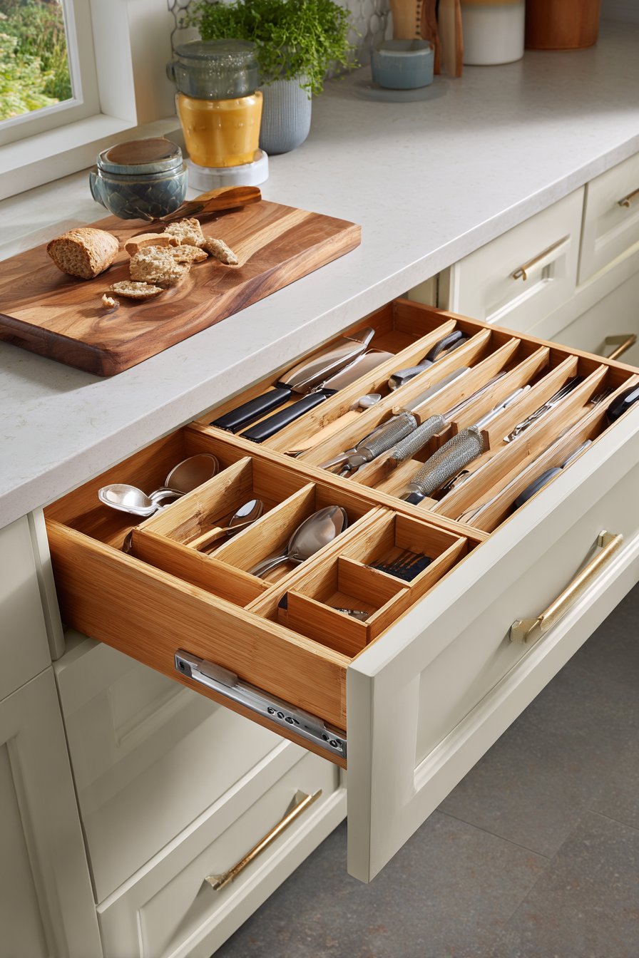 Custom Drawer Organization with Bamboo Dividers