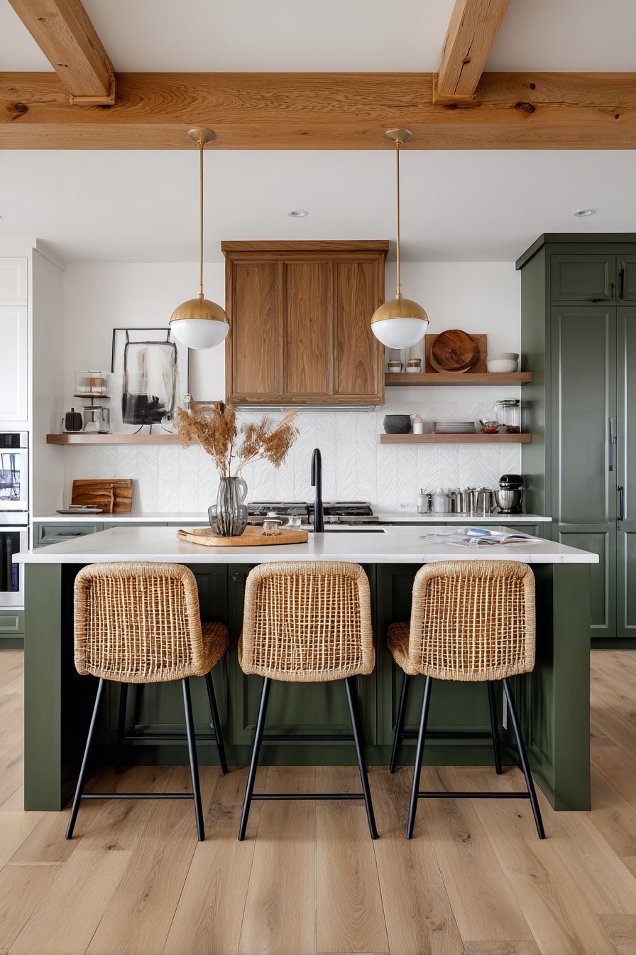 Forest Green and Walnut Two-Tone Modern Sophistication