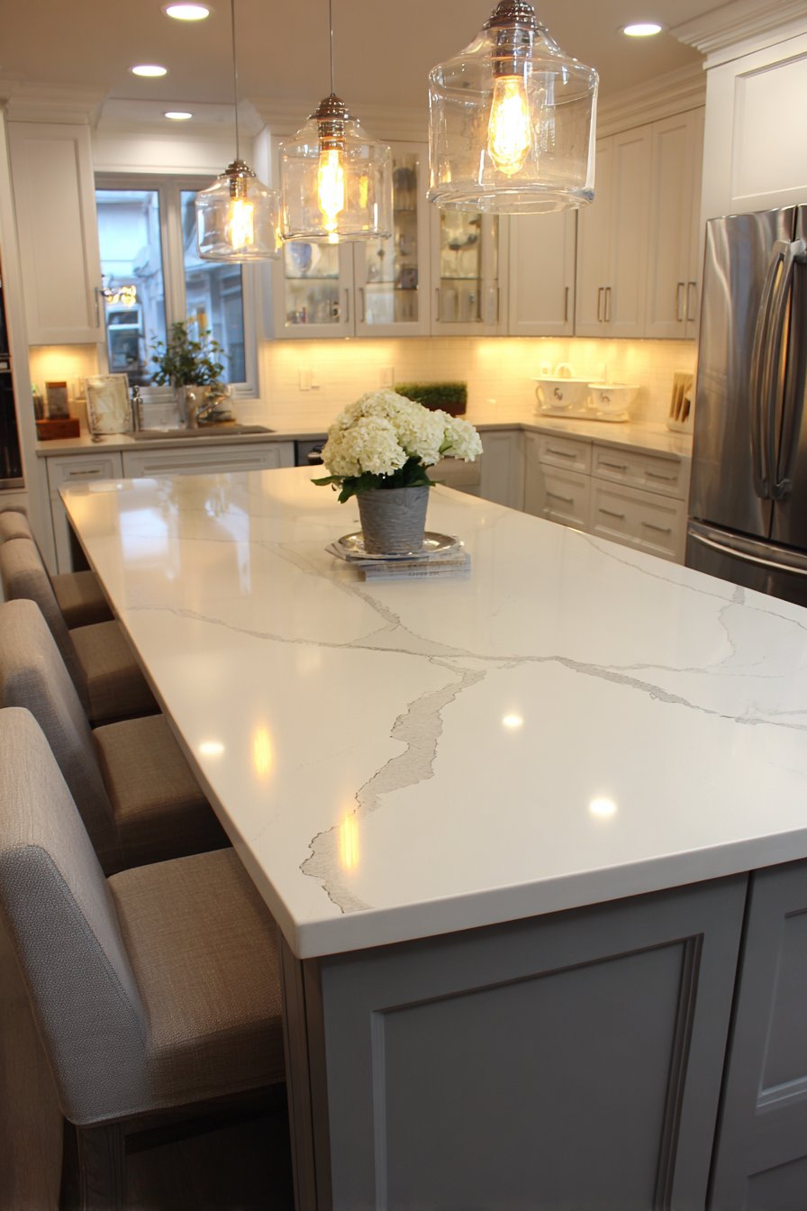 Stunning Waterfall-Edge Kitchen Island