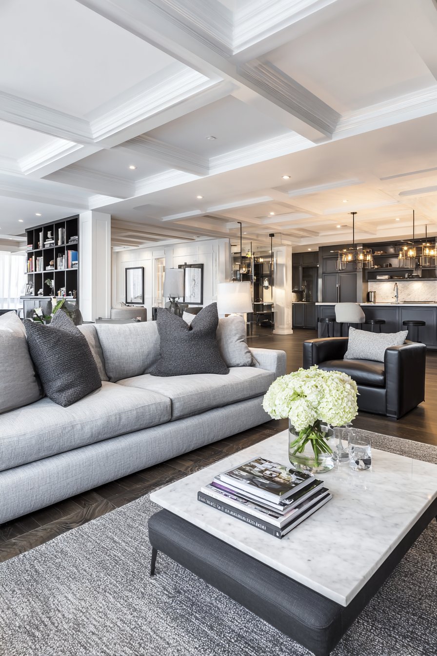 Modern Elegance with Black Accent Wall Drama