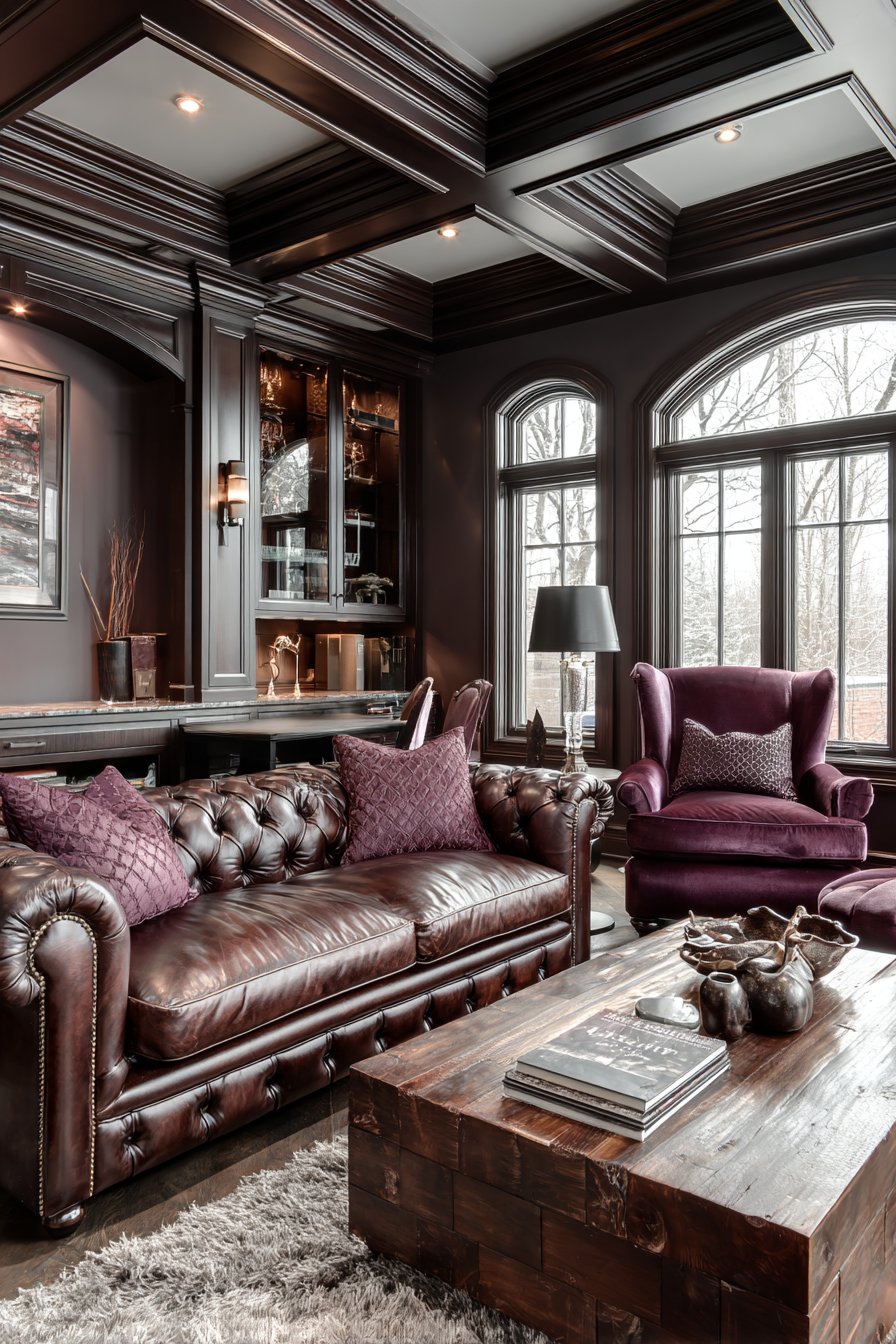 Vertical Grandeur: The Double-Height Library Living Room