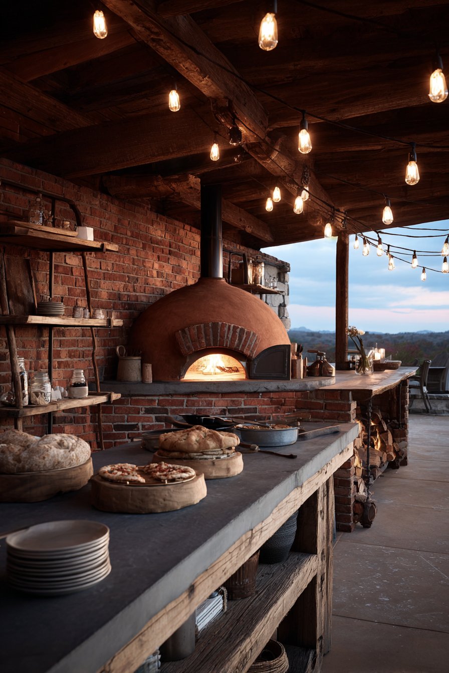 Rustic Stone Pizza Oven Centerpiece