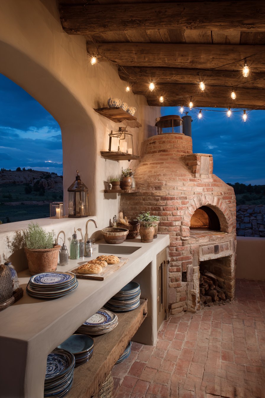 Rustic Stone Pizza Oven Centerpiece