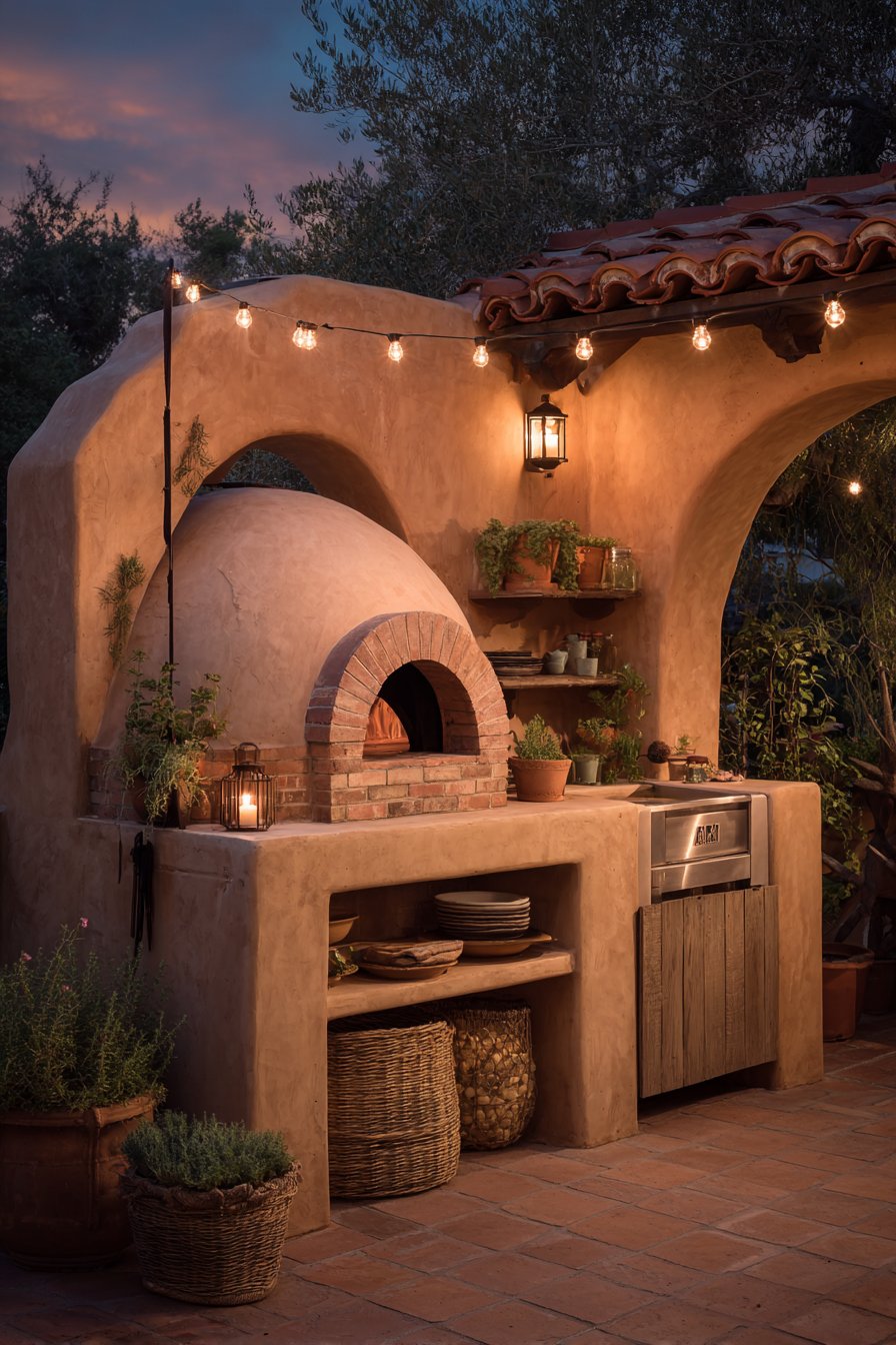 Rustic Stone Pizza Oven Centerpiece