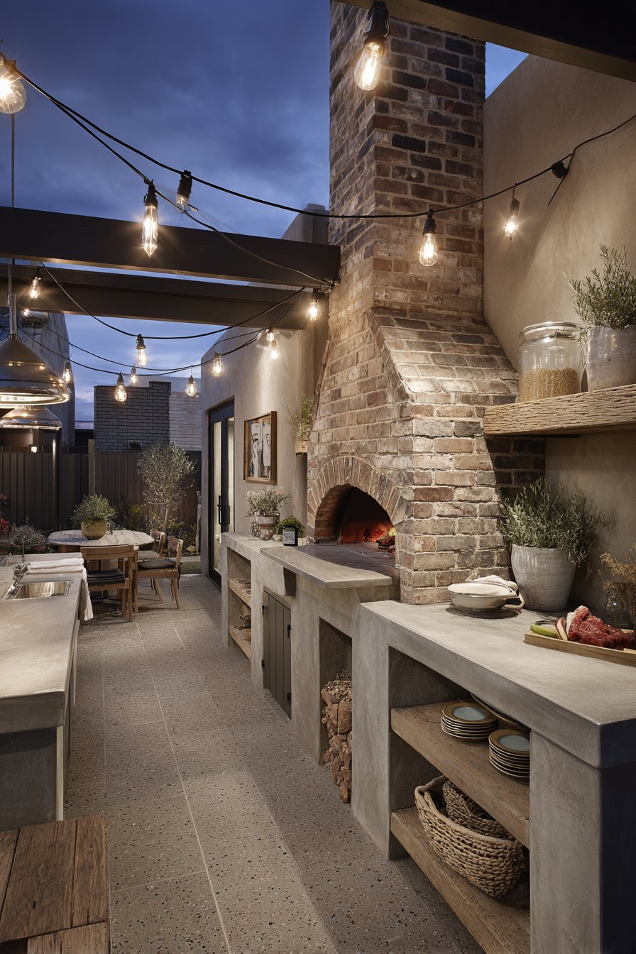 Rustic Stone Pizza Oven Centerpiece