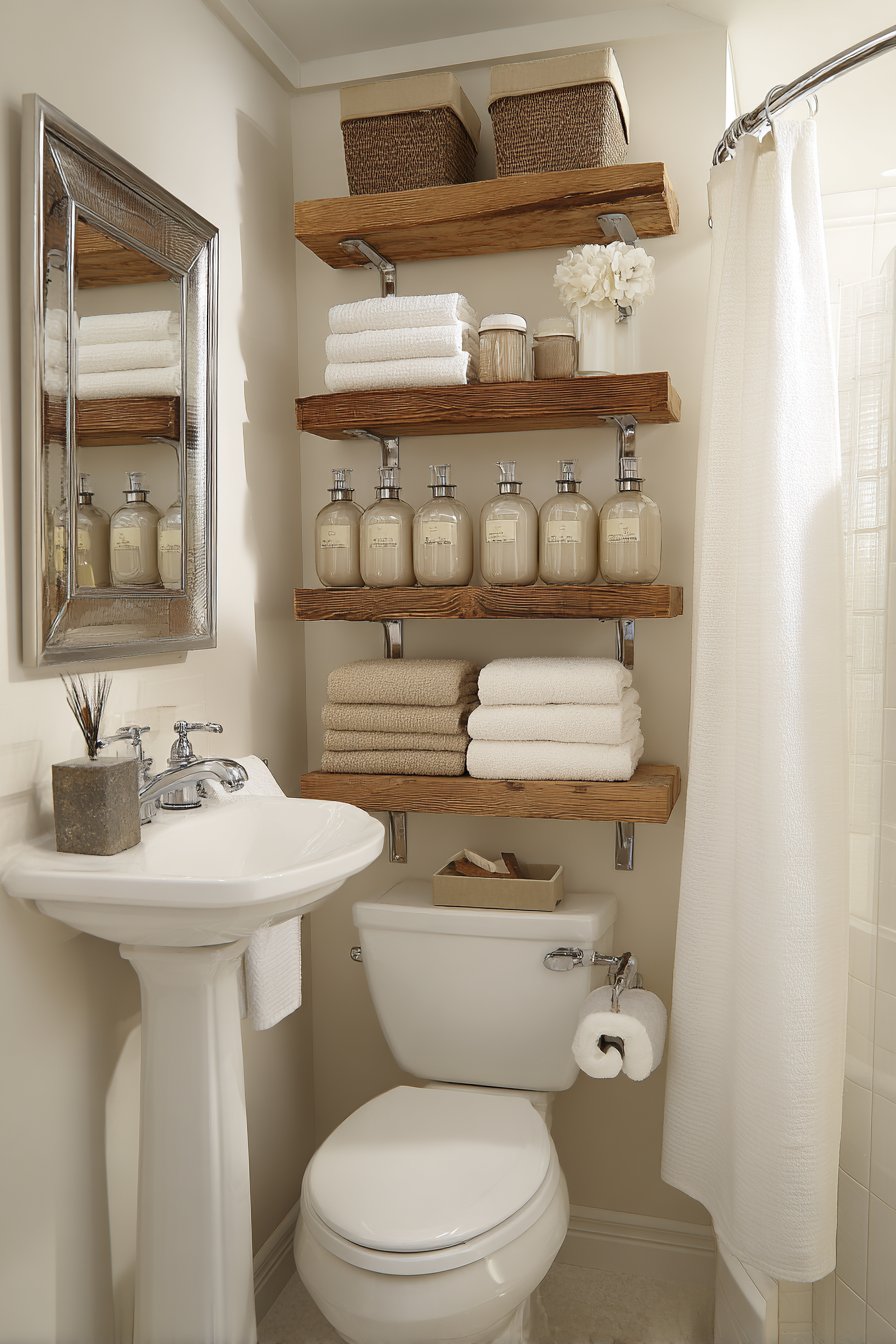 Vertical Storage Solutions Above the Toilet
