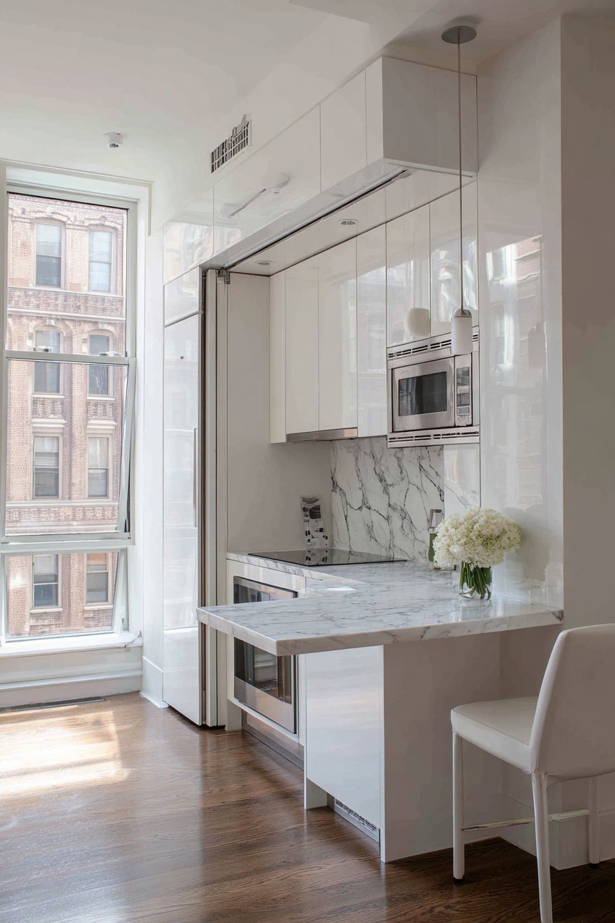 Two-Tone Navy and Oak Modern Kitchen