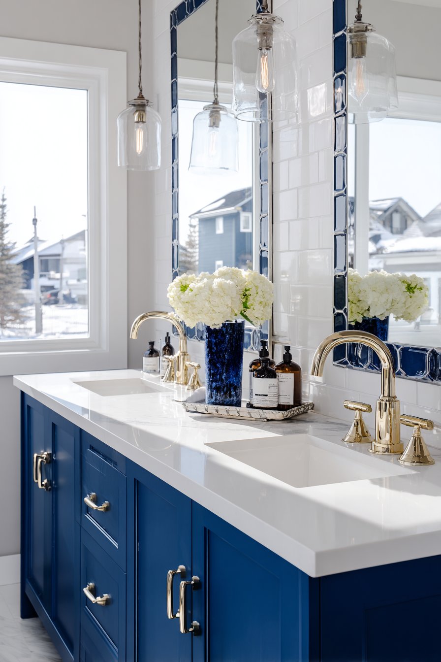 Modern Sophistication with Navy Cabinetry