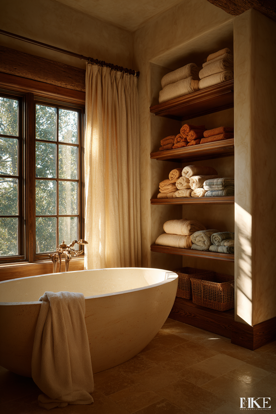 Freestanding Tub Retreat with Vintage Brass Elements