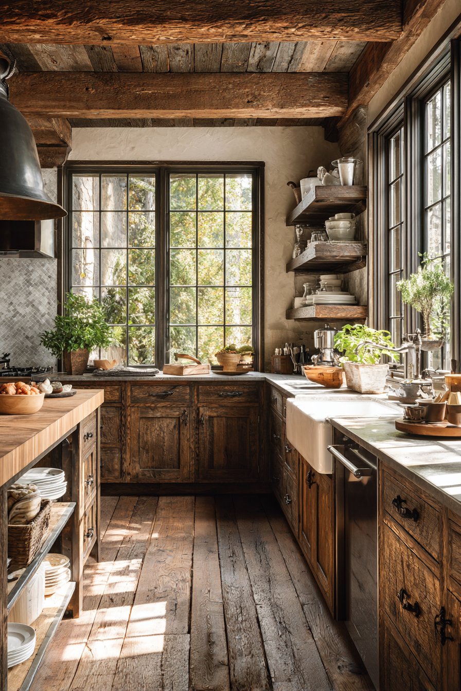 Rustic Reclaimed Barn Wood Kitchen