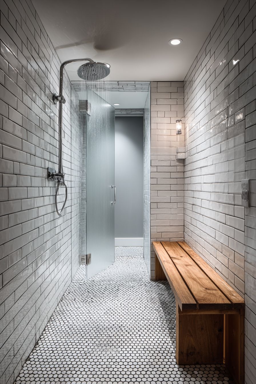 Clean Lines Shower Retreat with Vertical Subway Tiles