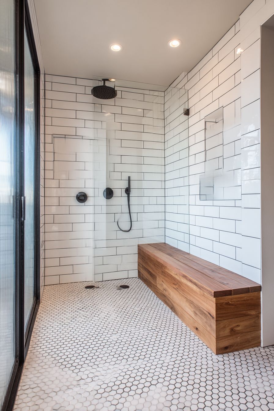 Clean Lines Shower Retreat with Vertical Subway Tiles