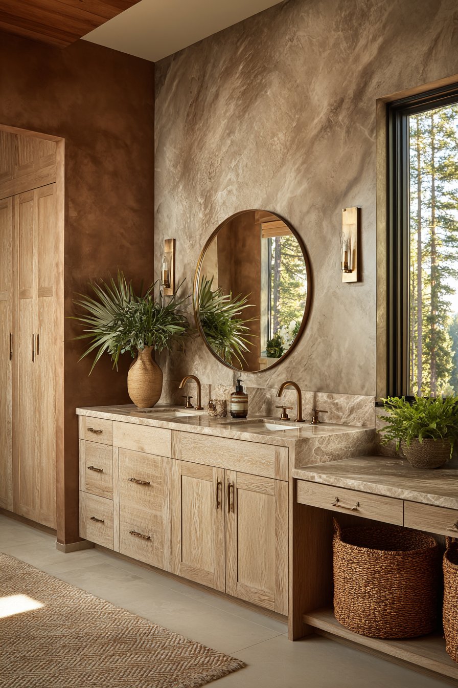 Whitewashed Oak Vanity with Marble Countertop