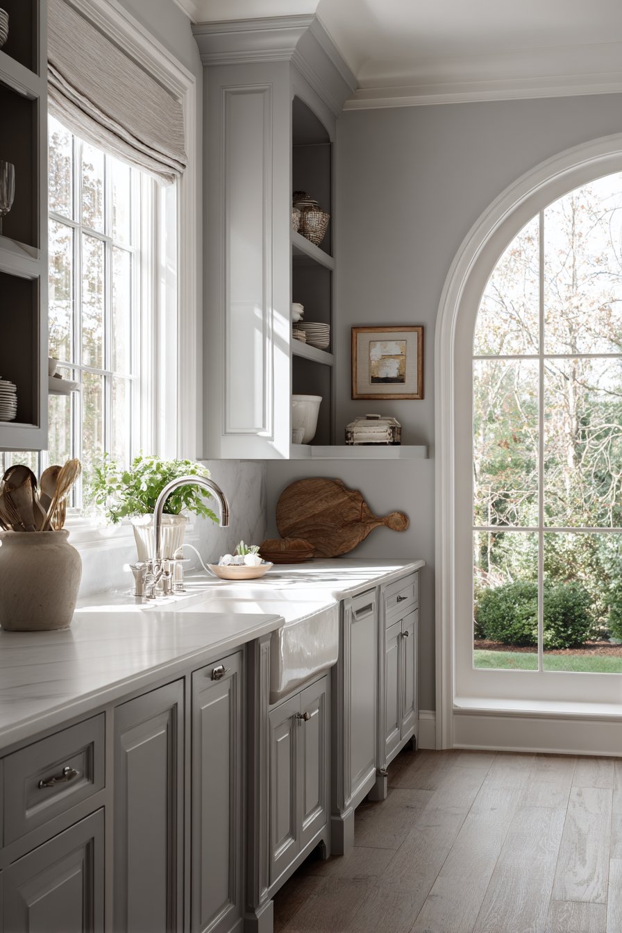 Graceful Traditional Kitchen with Butler's Pantry