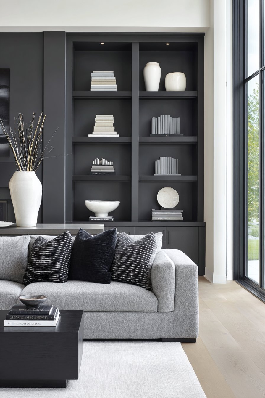 Minimalist Serenity with Built-In Storage Solutions