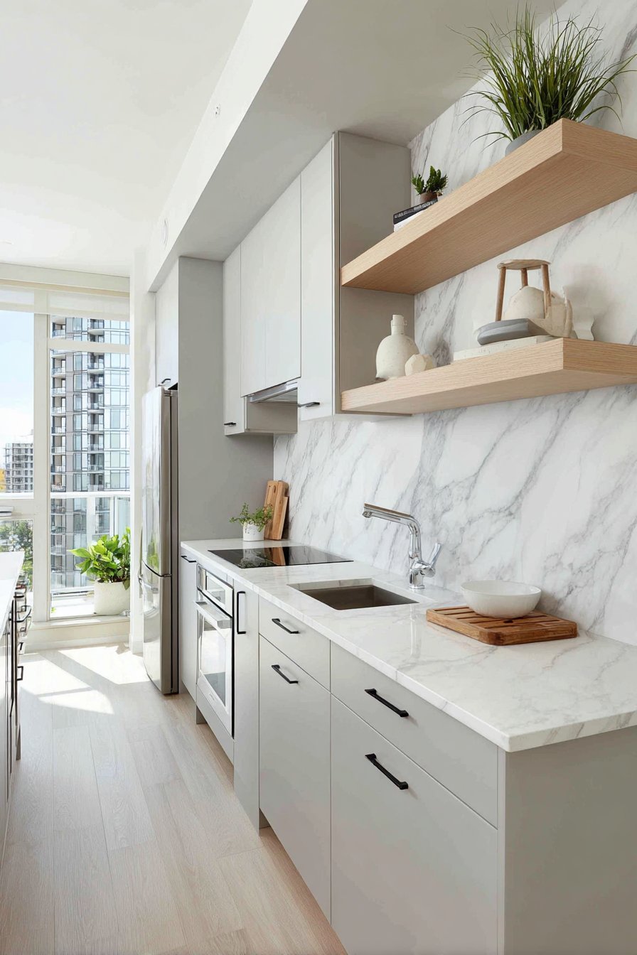 Space-Savvy Compact Kitchen in Serene Grey
