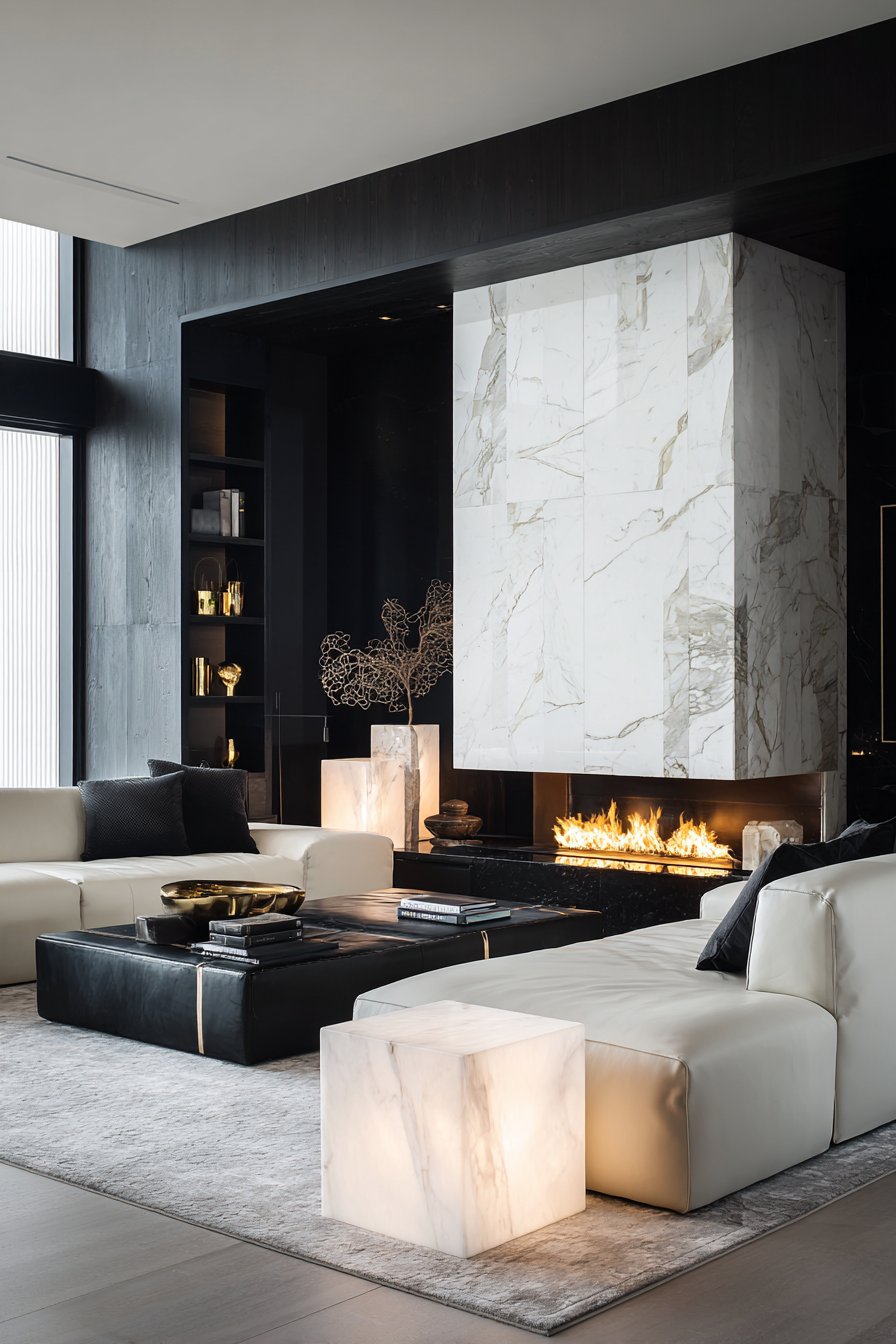 Contemporary Fire: The Marble Fireplace Masterpiece