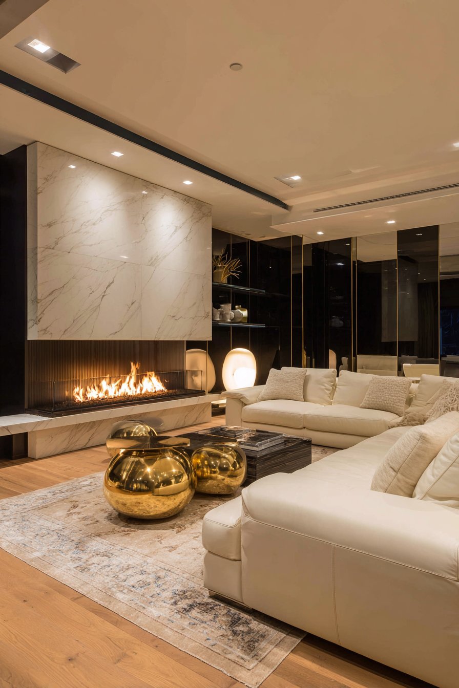 Contemporary Fire: The Marble Fireplace Masterpiece