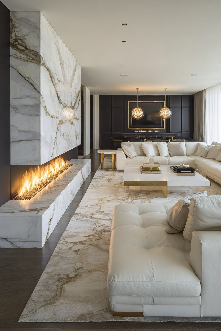Contemporary Fire: The Marble Fireplace Masterpiece