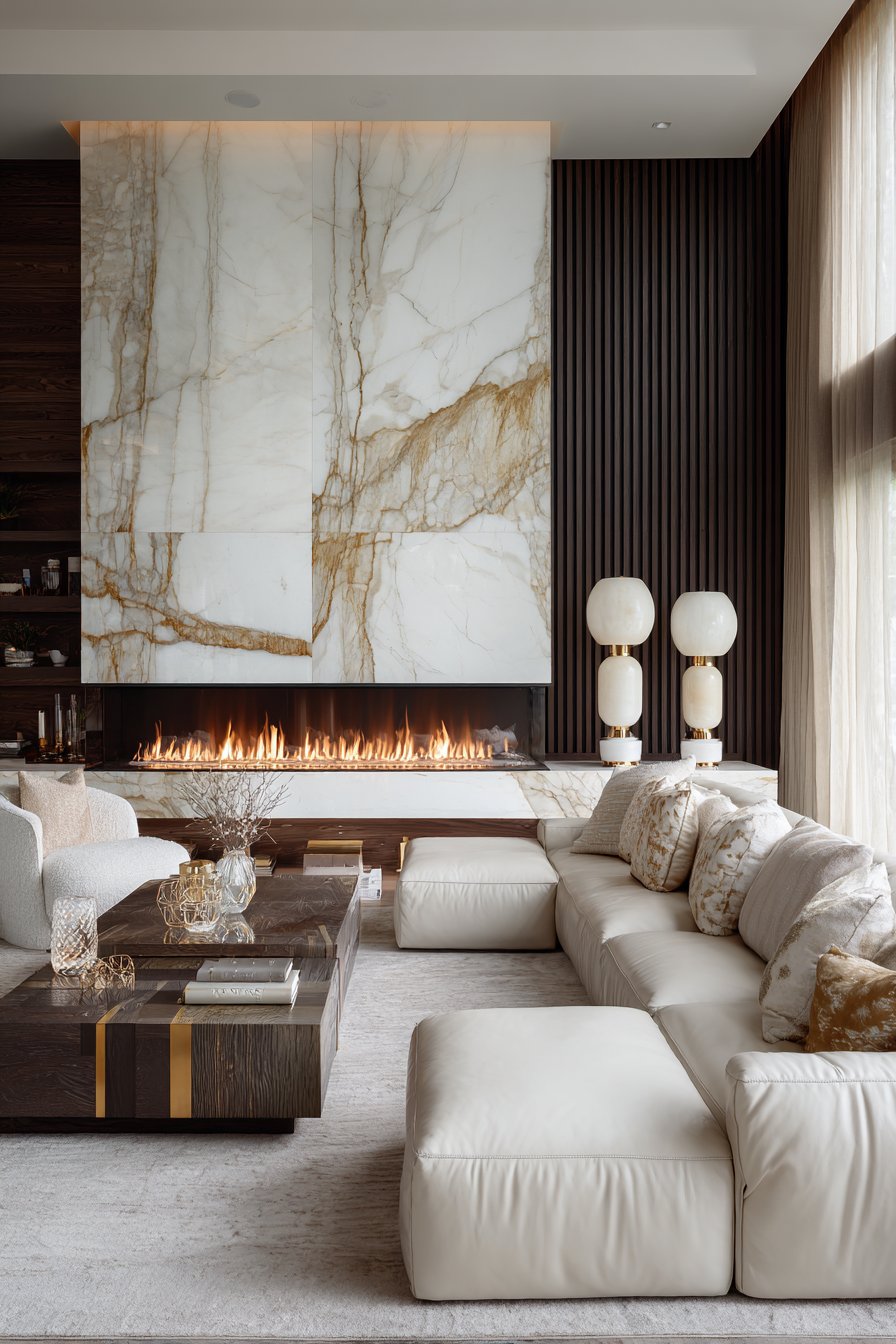Contemporary Fire: The Marble Fireplace Masterpiece