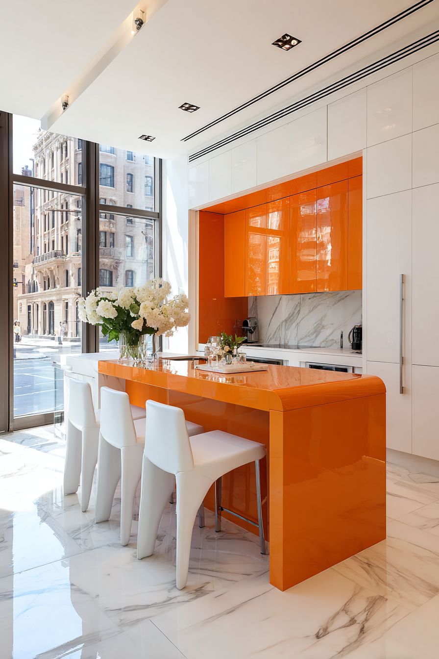 Glossy Tangerine Island Centerpiece