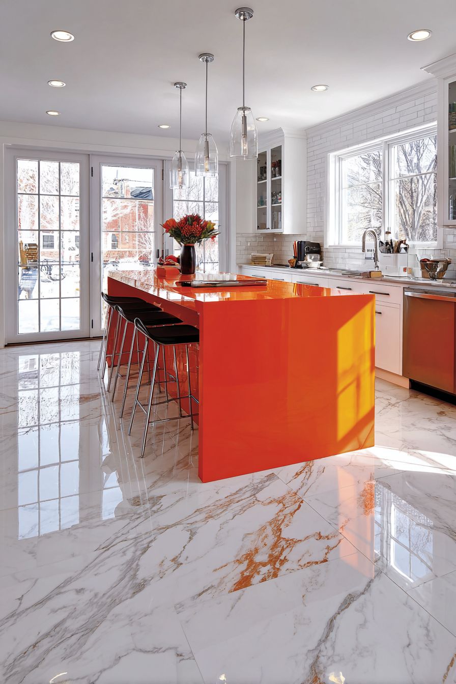 Glossy Tangerine Island Centerpiece