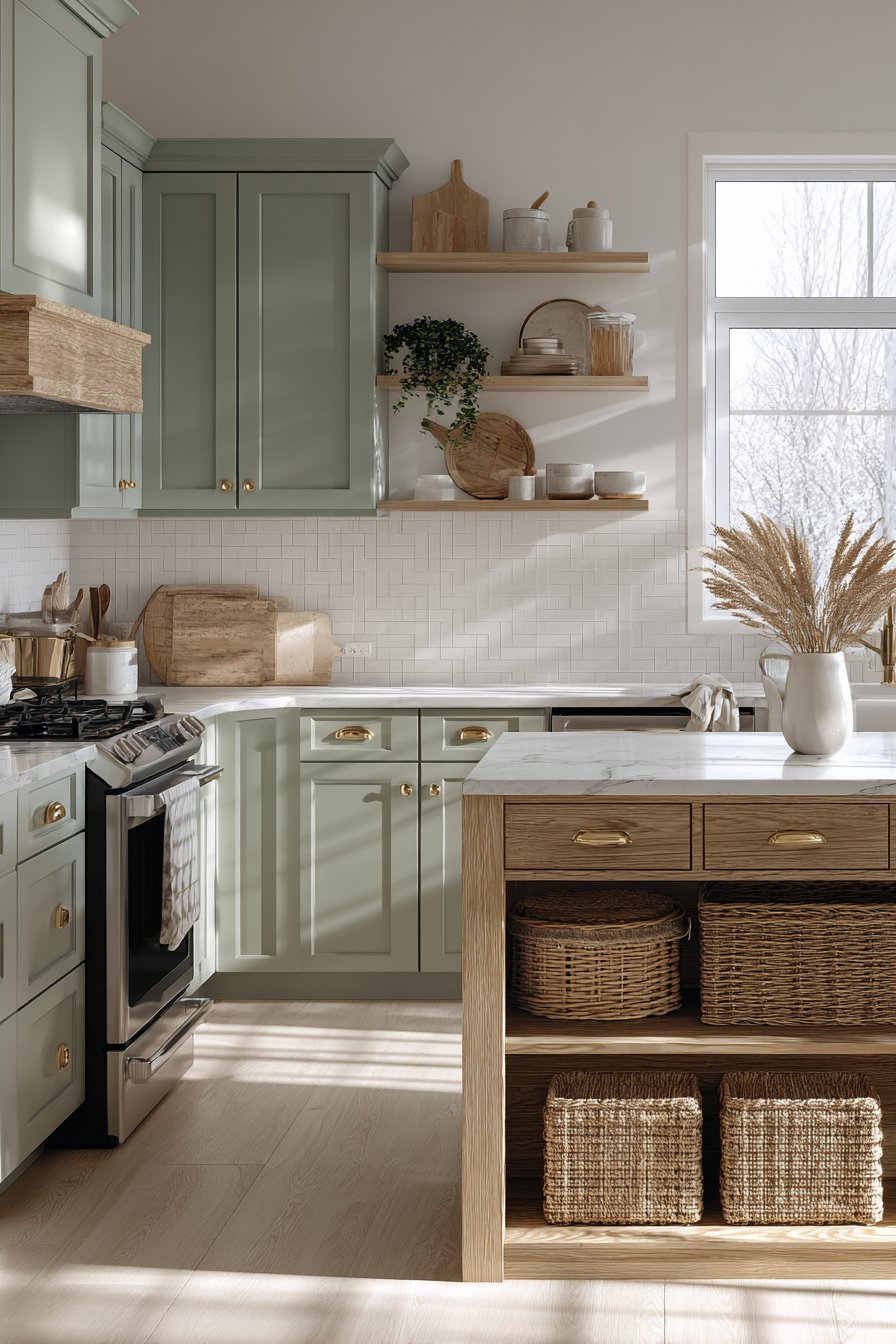 Farmhouse-Inspired Charm with Freestanding Island