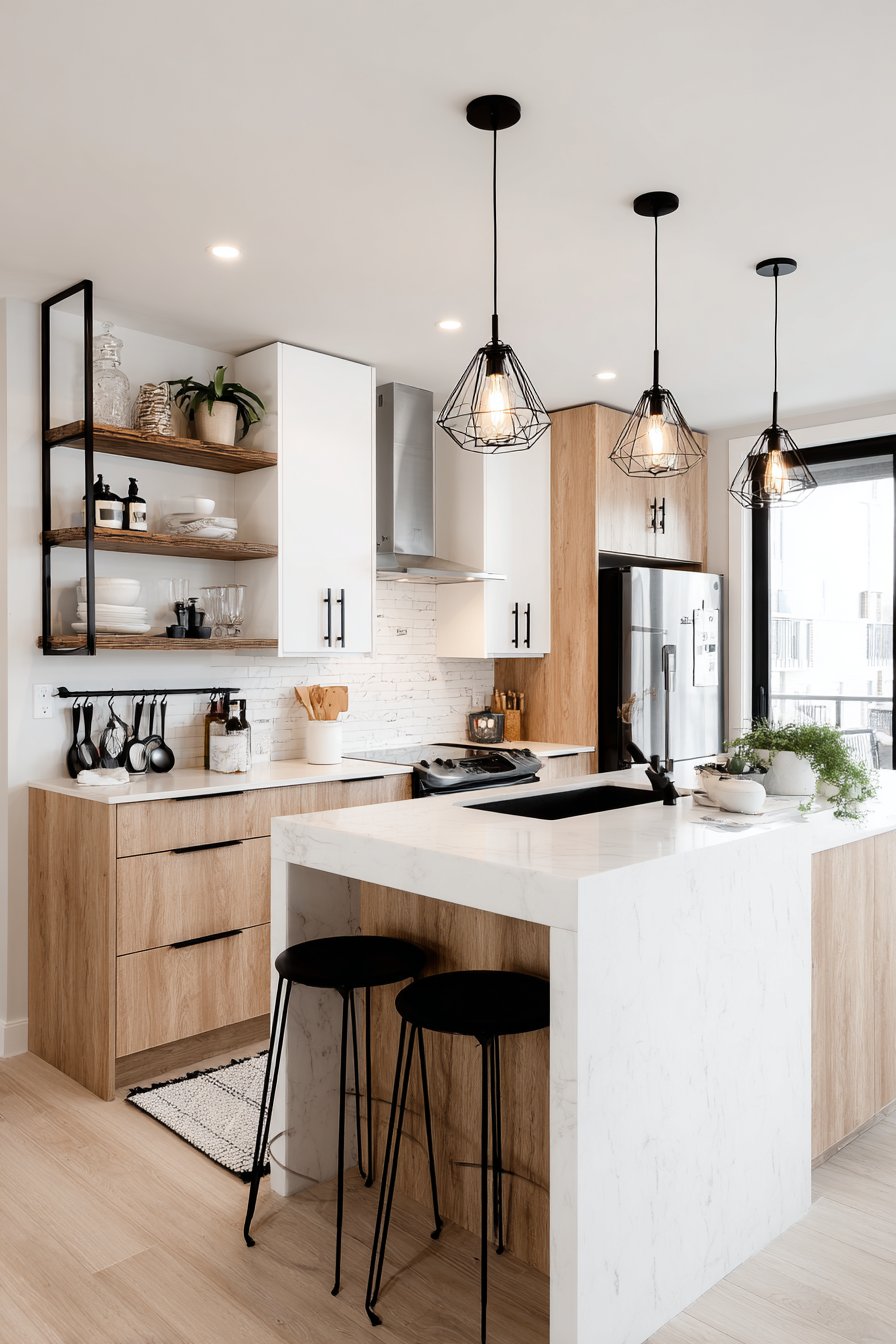 Scandinavian-Inspired Kitchen with Natural Material Harmony