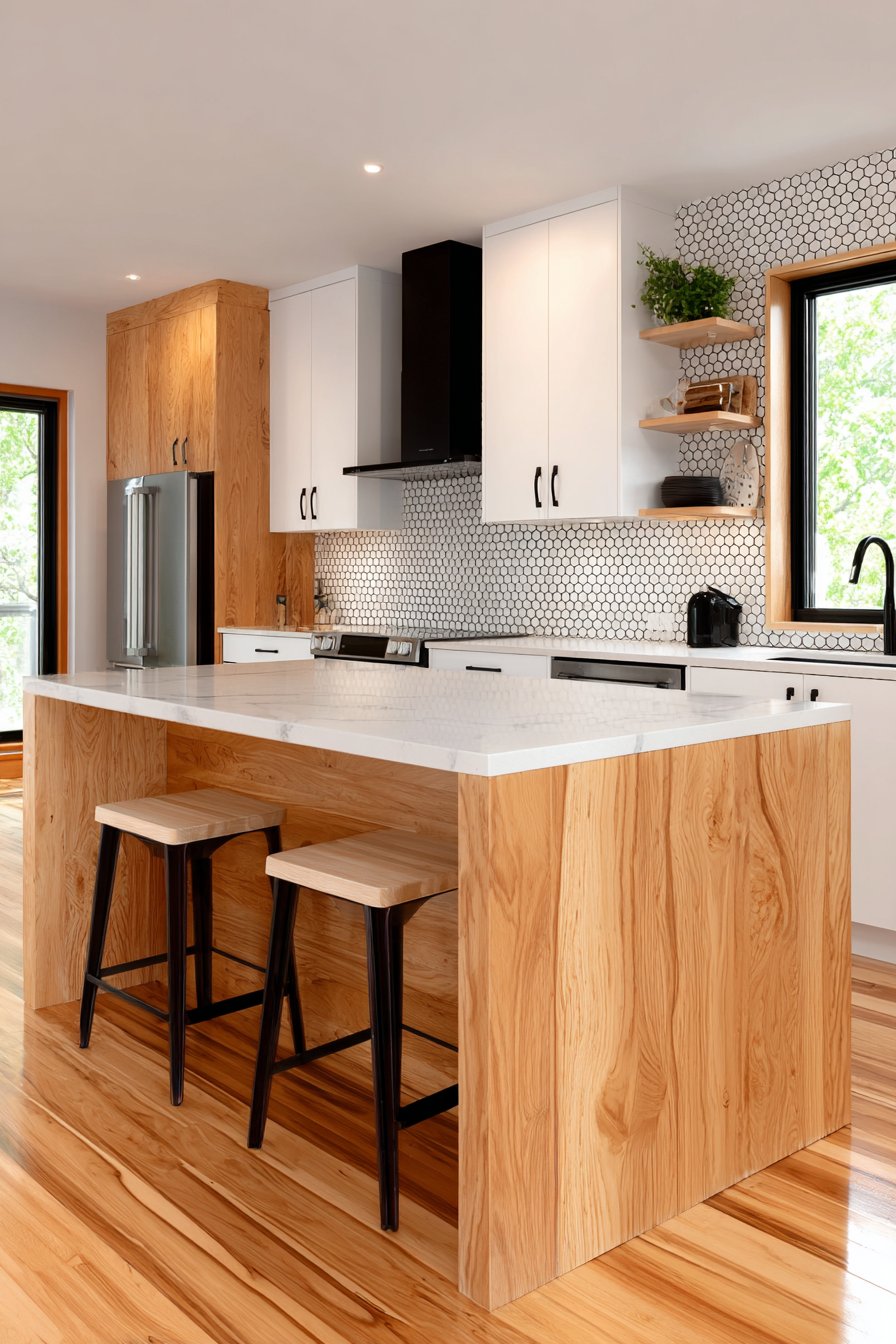 Scandinavian-Inspired Kitchen with Natural Material Harmony