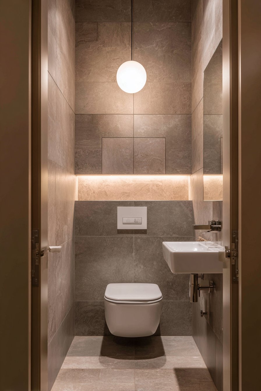 Wet Room Design with Pocket Door