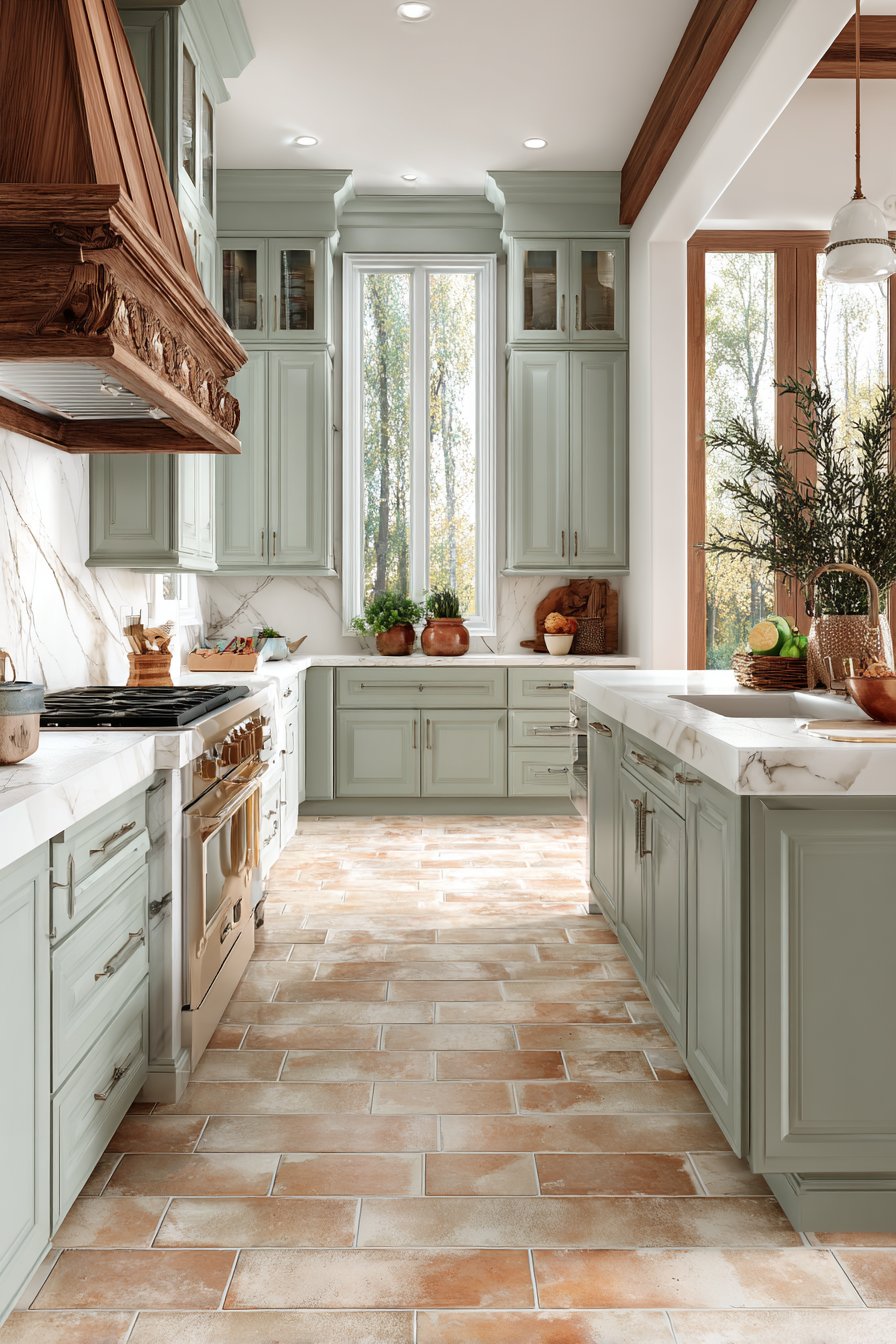 Sage Green Elegance with Marble Sophistication