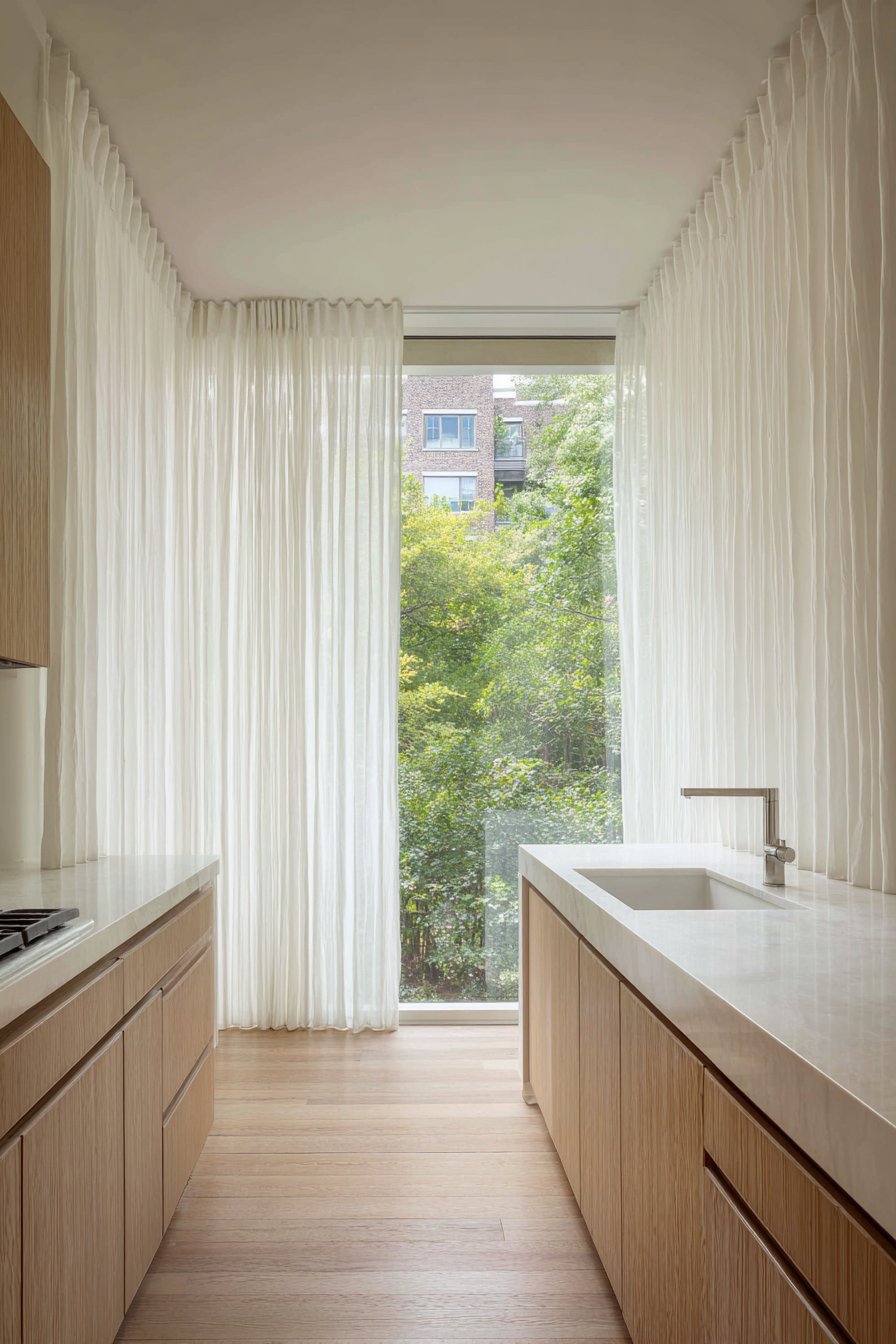 Scandinavian Simplicity with Floor-to-Ceiling Sheers