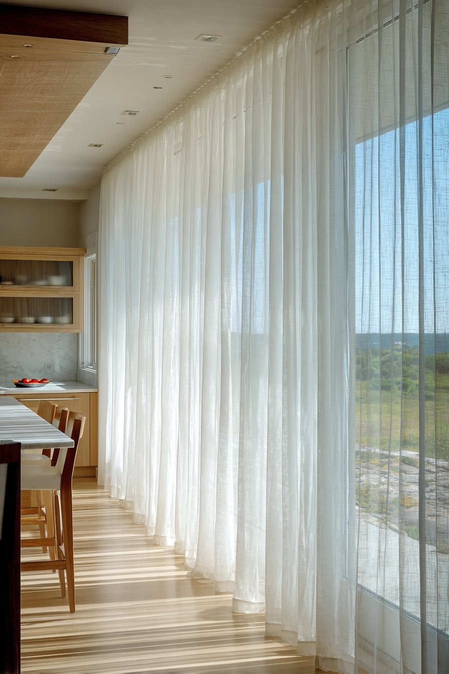 Scandinavian Simplicity with Floor-to-Ceiling Sheers