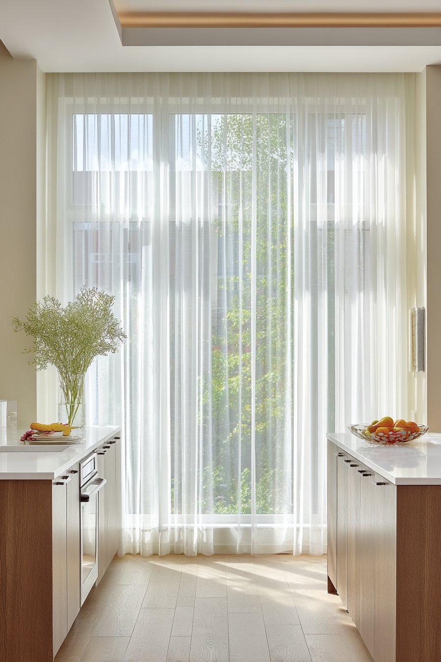 Scandinavian Simplicity with Floor-to-Ceiling Sheers