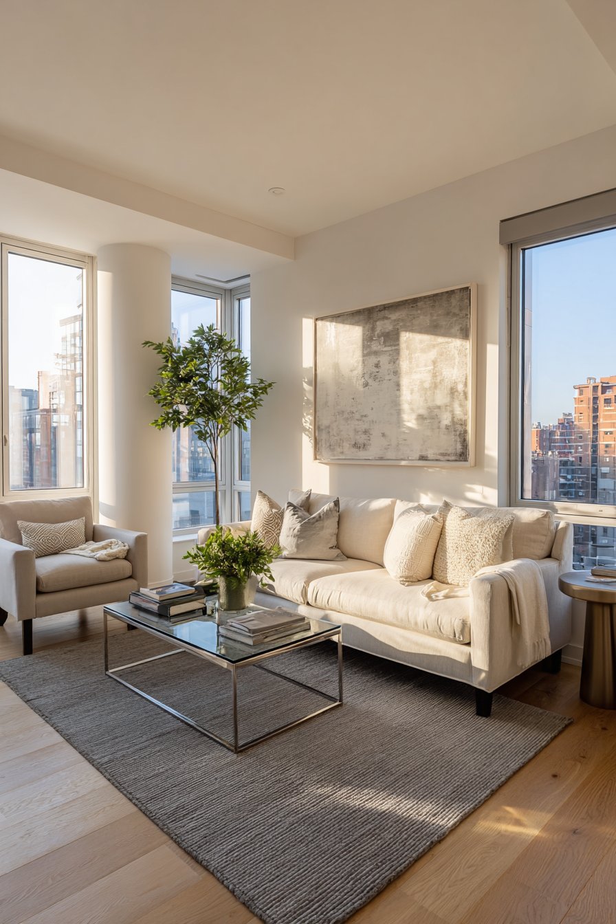 Geometric Precision with Muted Abstract Art