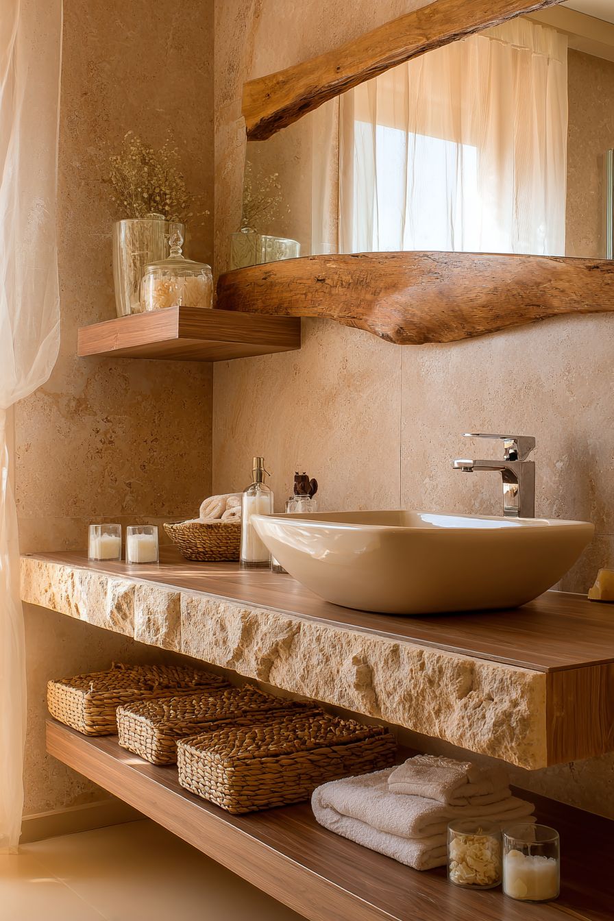 Earthy Sophistication with Natural Stone Statement Wall