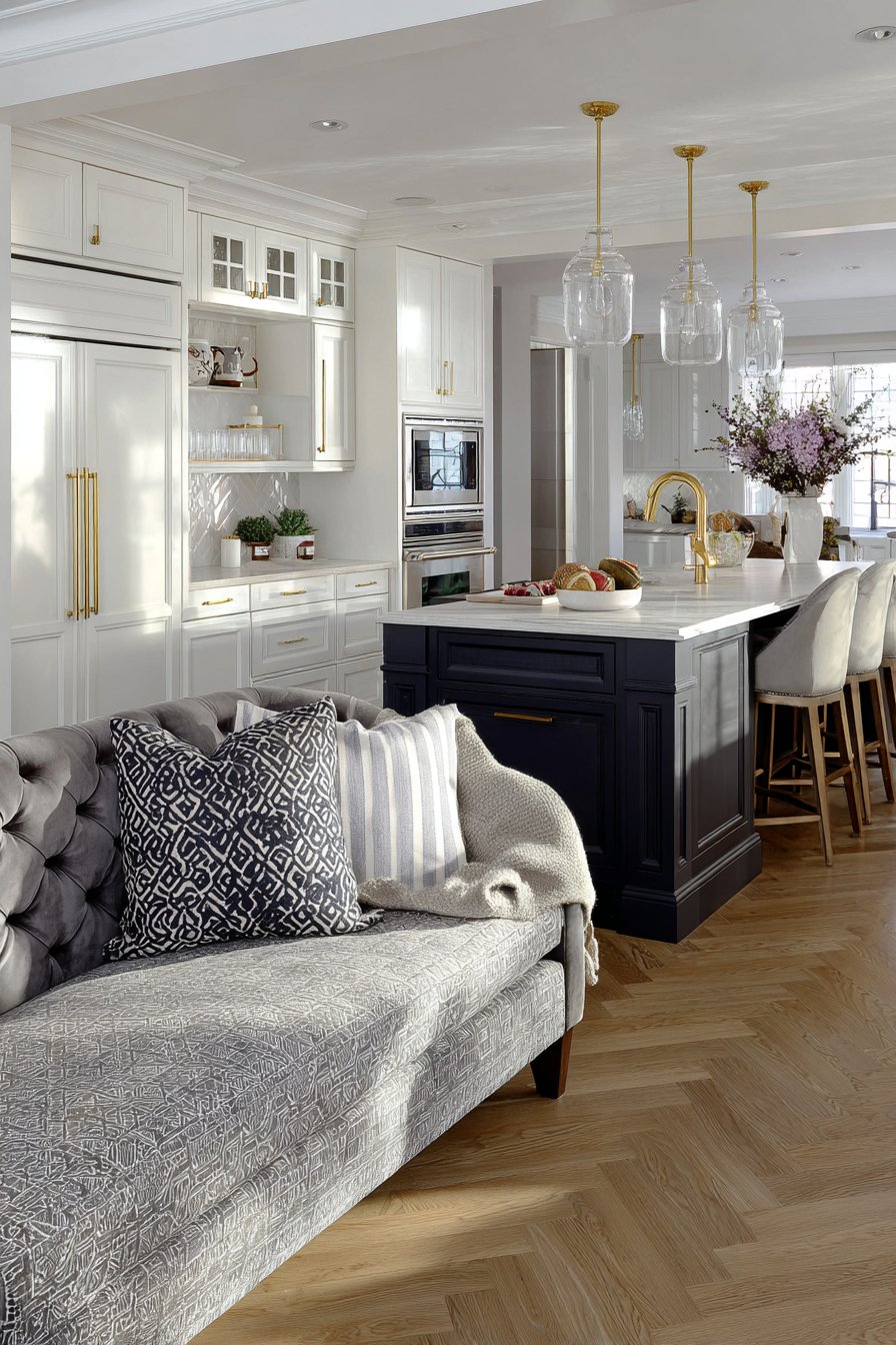 Elegant Kitchen with Integrated Dining Banquette