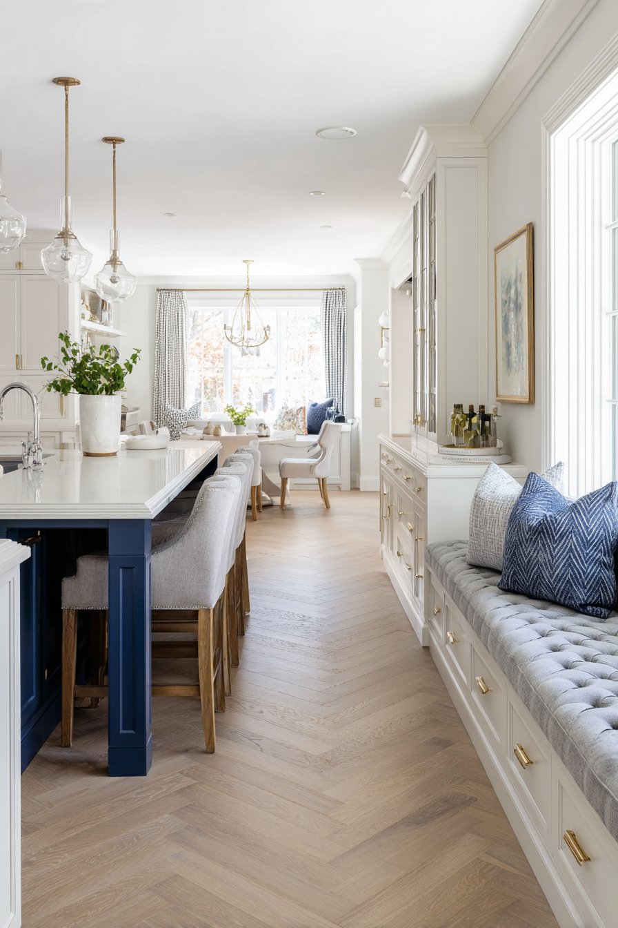 Elegant Kitchen with Integrated Dining Banquette