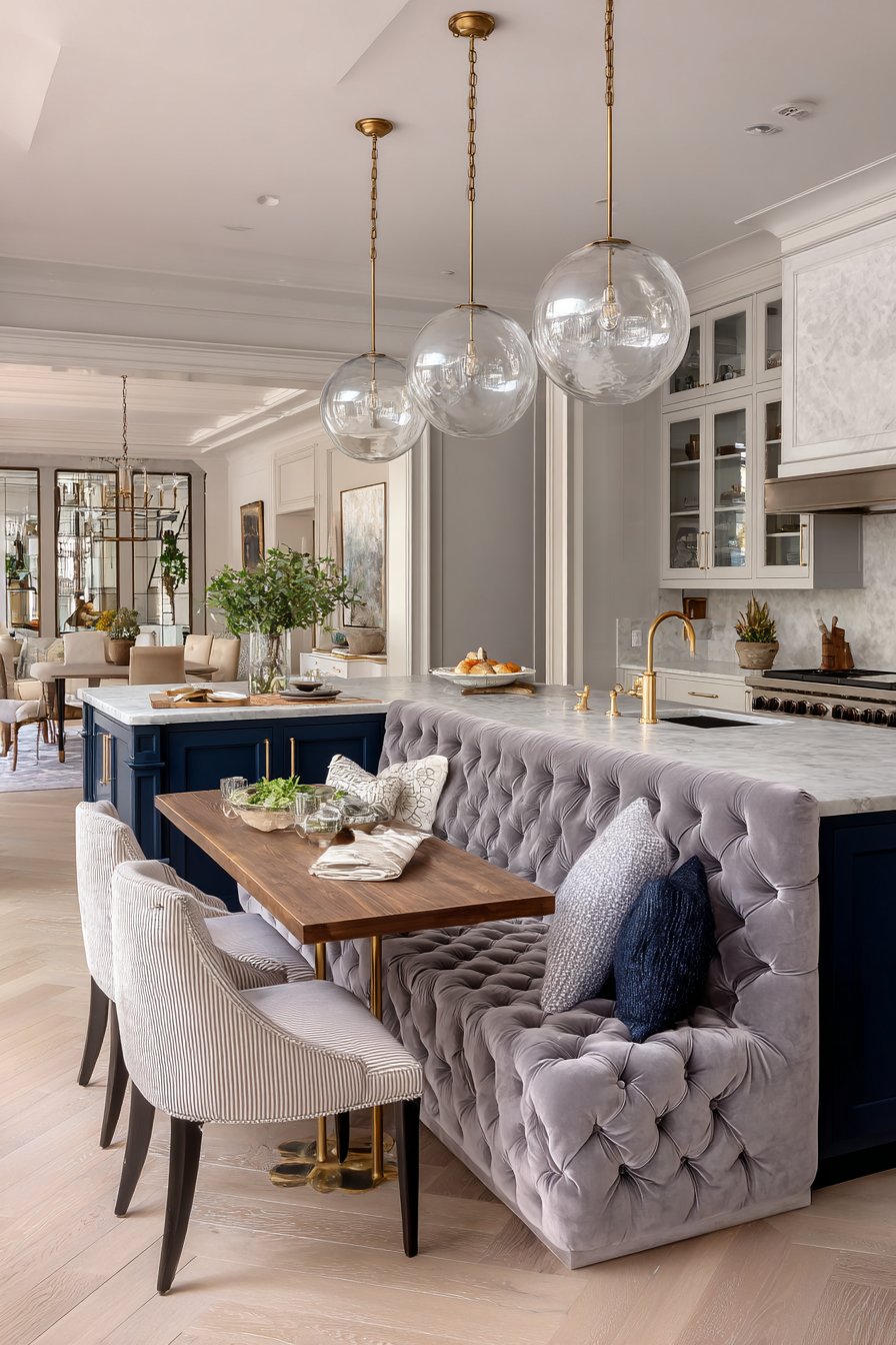 Elegant Kitchen with Integrated Dining Banquette