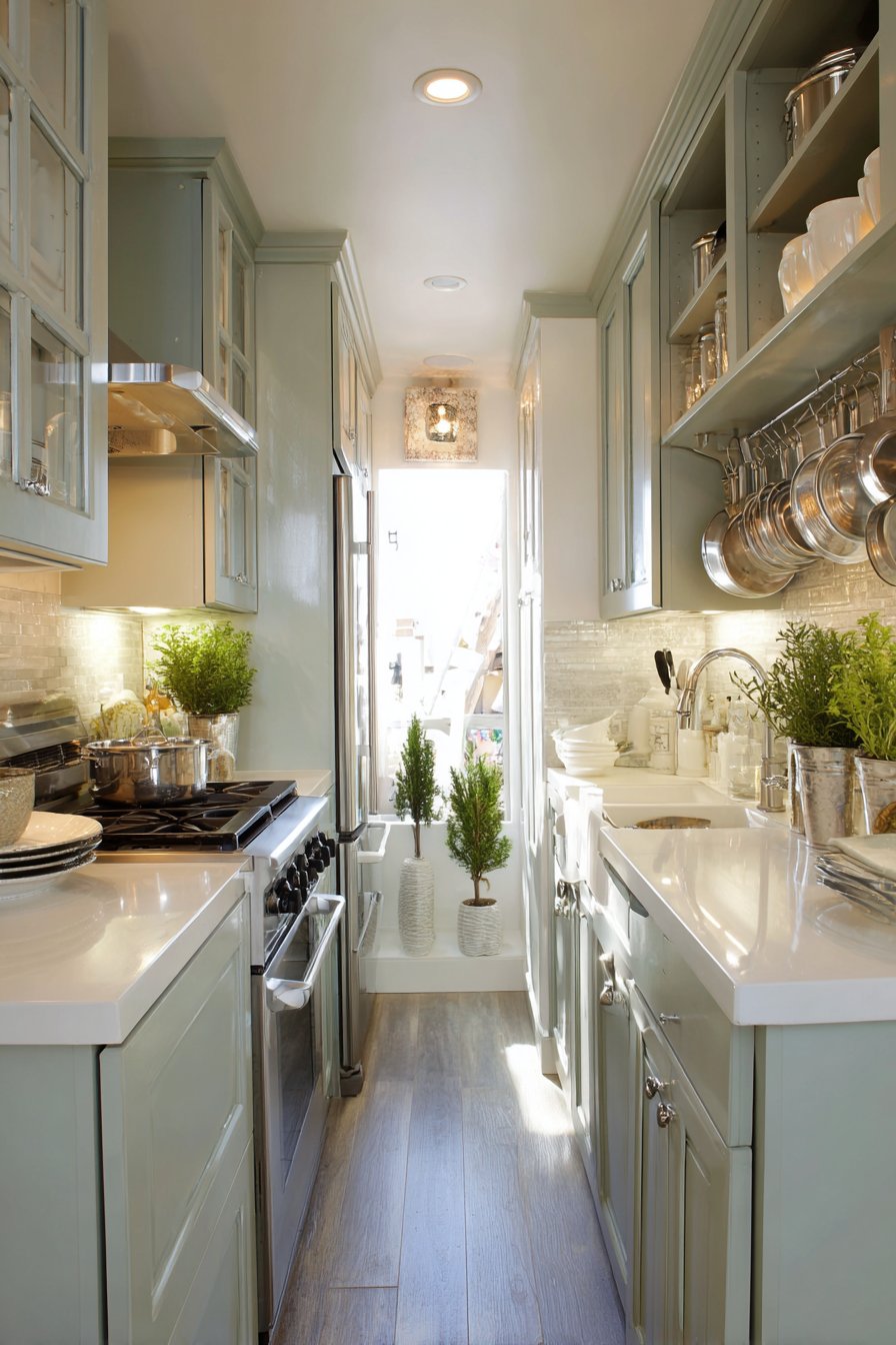 Compact Efficiency with Sage Green Serenity